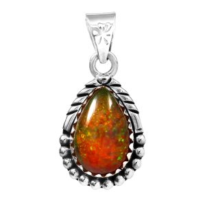 Black Opal 1.2" 925 Sterling Silver Pendant RS59-142