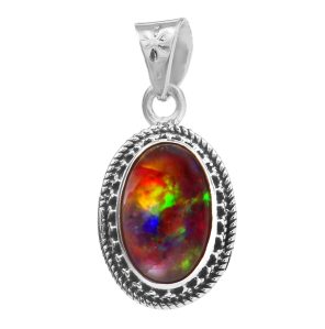 Black Opal 1.2" 925 Sterling Silver Pendant RS59-144