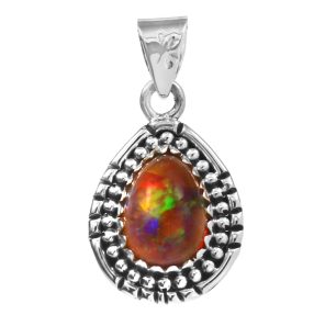 Black Opal 1.2" 925 Sterling Silver Pendant RS59-147