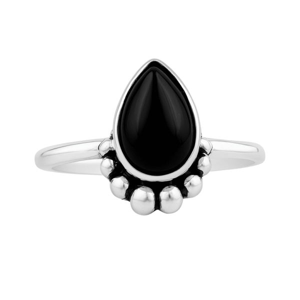 Black Onyx 925 Sterling Silver Ring RS56-4