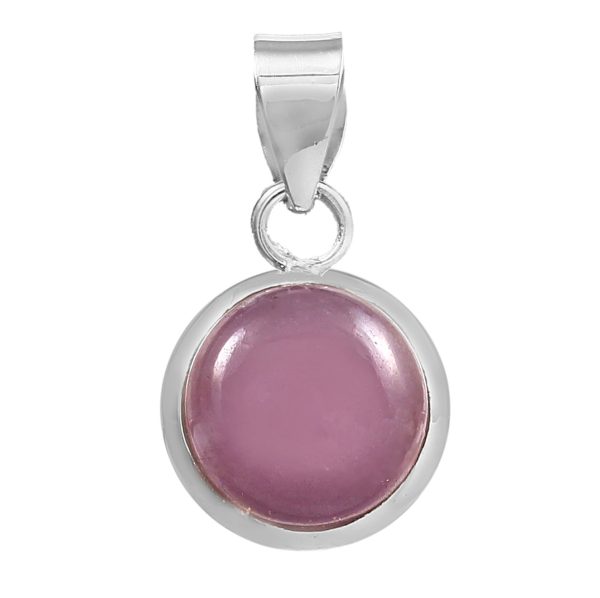 Lavender Chalcedony 0.9" 925 Silver Pendant RS11-139