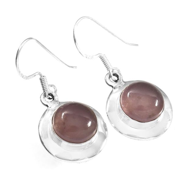 Lavender Chalcedony 1.3" 925 Silver Earring RS11-134