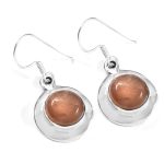 Peach Moonstone 1.4" 925 Silver Earring RS11-54