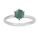 Six Prong Natural Emerald 925 Silver Jewelry RSREXT67-11