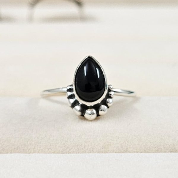 Black Onyx 925 Sterling Silver Ring RS56-4 - Image 2