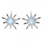 Moonstone White Topaz Studs