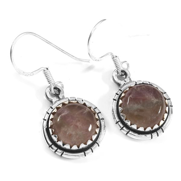 Multi Fluorite Earring 1.25" 925 Silver Earring RS20-118