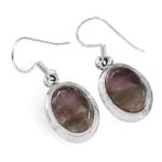 Multi Fluorite Earring 1.4" 925 Silver Earring RS20-122