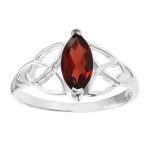 Garnet Triquetra Ring