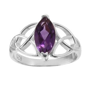 Amethyst Triquetra Ring