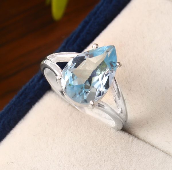 Blue Topaz 925 Sterling Silver Ring RS64-4 - Image 2