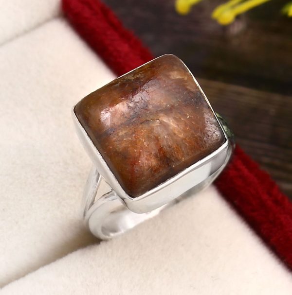 Square Chiastolite Ring