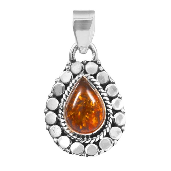 Baltic Amber 1.1" Sterling Silver Pendant (RS59-180)
