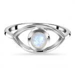 Moonstone Eye Silver Ring