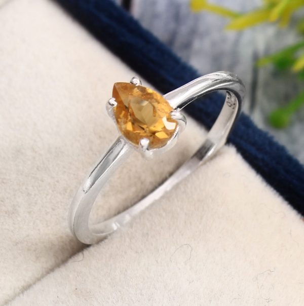 Citrine 925 Sterling Silver Ring RS65-4 - Image 2