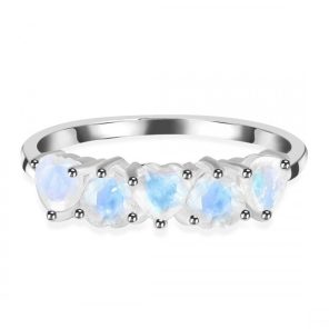 Moonstone Hearts Ring