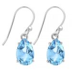 Blue Topaz Silver Prong Earrings