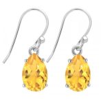 Citrine Prong 925 Sterling Silver Earrings RS70-8