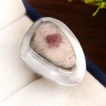 Pink Tourmaline in Quartz Ring US 6 Size 925 Silver Jewelry RSR2-170