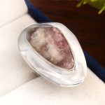 Pink Tourmaline in Quartz Ring US 6 Size 925 Silver Jewelry RSR2-171