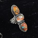 Southwest Spiny Oyster Silver Ring