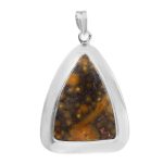 Orbicular Ocean Jasper 2" 925 Silver Pendant (RS71-12)