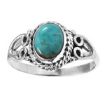 Silver Turquoise Gemstone Ring