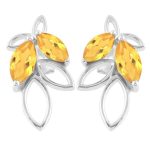 Citrine 925 Sterling Silver Stud Earring (RS20-155)