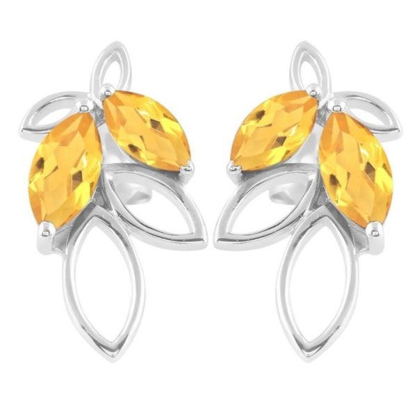 Citrine 925 Sterling Silver Stud Earring (RS20-155)