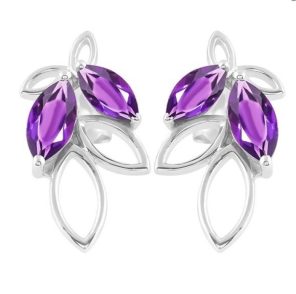 Amethyst 925 Sterling Silver Stud Earring (RS20-159)