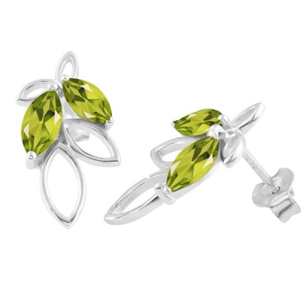 Peridot 925 Sterling Silver Stud Earring (RS20-160) - Image 2