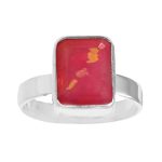 Hot Pink Opal Ring Size US 7,8 925 Sterling Silver (REXT49-85)