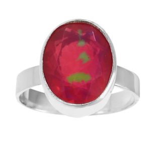Hot Pink Opal Ring Size US 7 925 Sterling Silver (REXT49-87)