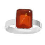 Orange Opal Ring Size US 6,7,8 925 Sterling Silver (REXT49-90)