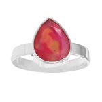 Hot Pink Opal Ring Size US 9 925 Sterling Silver (REXT49-86)