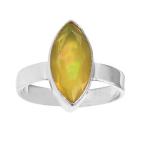 Yellow Opal Ring Size US 6,7,8 925 Sterling Silver (REXT49-91)