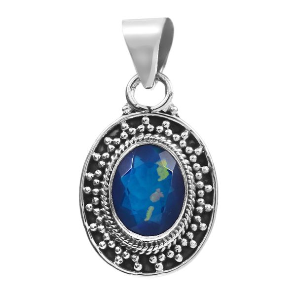 Paraiba Opal 0.8" 925 Silver Pendant (RSEXT49-88)
