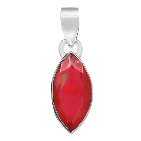 Hot Pink Fire Opal 1" 925 Silver Pendant (REXT49-118)
