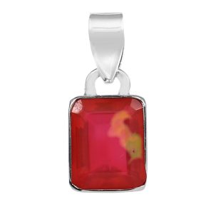 Hot Pink Fire Opal 1" 925 Silver Pendant (REXT49-116)