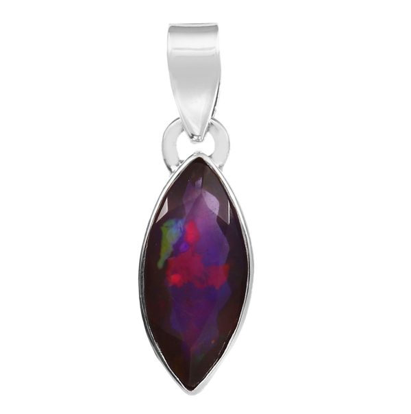 Lavender Fire Opal 1" 925 Silver Pendant (REXT49-112)