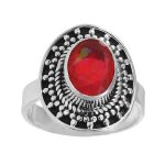 Hot Pink Fire Opal Ring 925 Sterling Silver (REXT49-74)