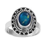 Paraiba Opal Ring Size 925 Sterling Silver (REXT49-78)