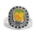 Yellow Opal Ring Size US 9 925 Sterling Silver (REXT49-80)