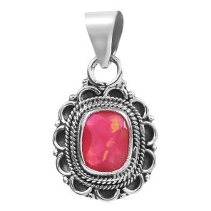 Hot Pink Fire Opal 1" 925 Silver Pendant (REXT49-142)