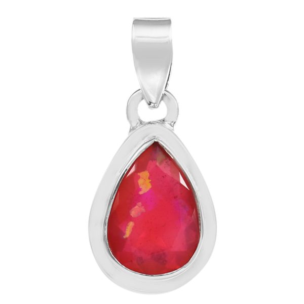 Hot Pink Fire Opal 1" 925 Silver Pendant (REXT49-123)