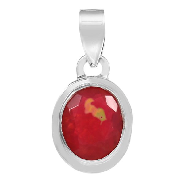 Hot Pink Fire Opal 0.8" 925 Silver Pendant (REXT49-126)