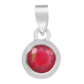 Hot Pink Fire Opal 0.8" 925 Silver Pendant (REXT49-125)