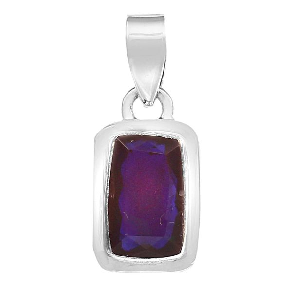 Lavender Fire Opal 0.8" 925 Silver Pendant (REXT49-132)