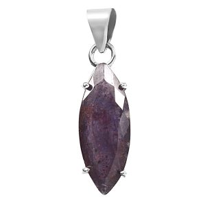 Bloodshot Iolite 1.5" 925 Silver Pendant (REXT50-18)