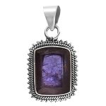 Bloodshot Iolite 1.25" 925 Silver Pendant (REXT50-21)